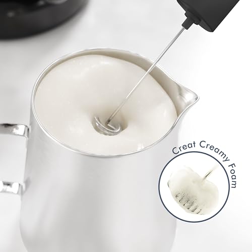 Powerful Self-Stand Milk Frother for Coffee Lovers - Handheld Foam Maker Mini Whisk for Cappuccino, Latte, Matcha, and