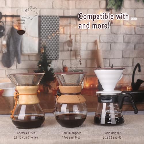 Reusable Stainless Steel Filters for Hario V60 & Chemex - MISETTO Best Coffee Maker and Bar Accessories  
Reusable Stain