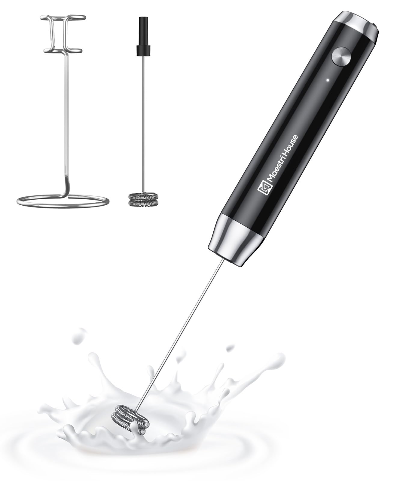 Maestri House LunaFro Handheld Electric Milk Frother Waterproof for Lattes and Cappuccino Sellers