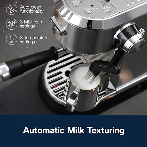 De'Longhi Dedica Maestro Plus Espresso Machine for Coffee Lovers, Automatic Steam Wand, Compact Design for Small Spaces