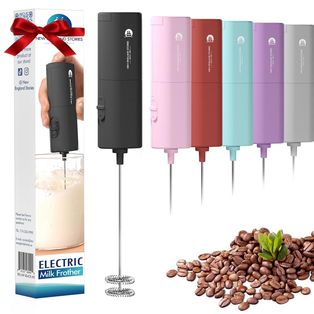 Powerful Self-Stand Milk Frother for Coffee Lovers - Handheld Foam Maker Mini Whisk for Cappuccino, Latte, Matcha, and
