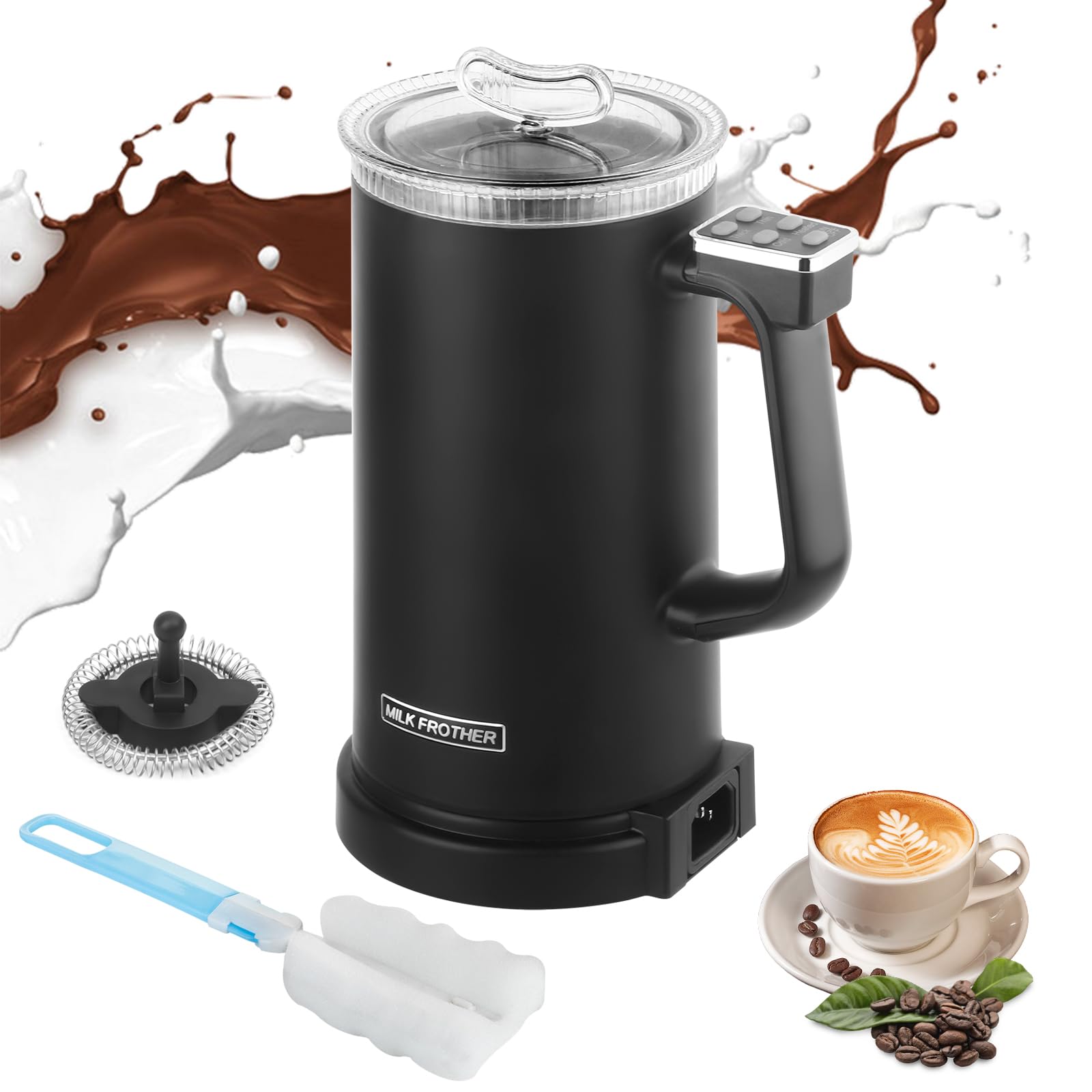 4 in 1 Milk Electric Milk Steamer for Coffee, Latte, Cappuccino, Macchiato, Hot Chocolate
| Automatic Warm and Cold Foa