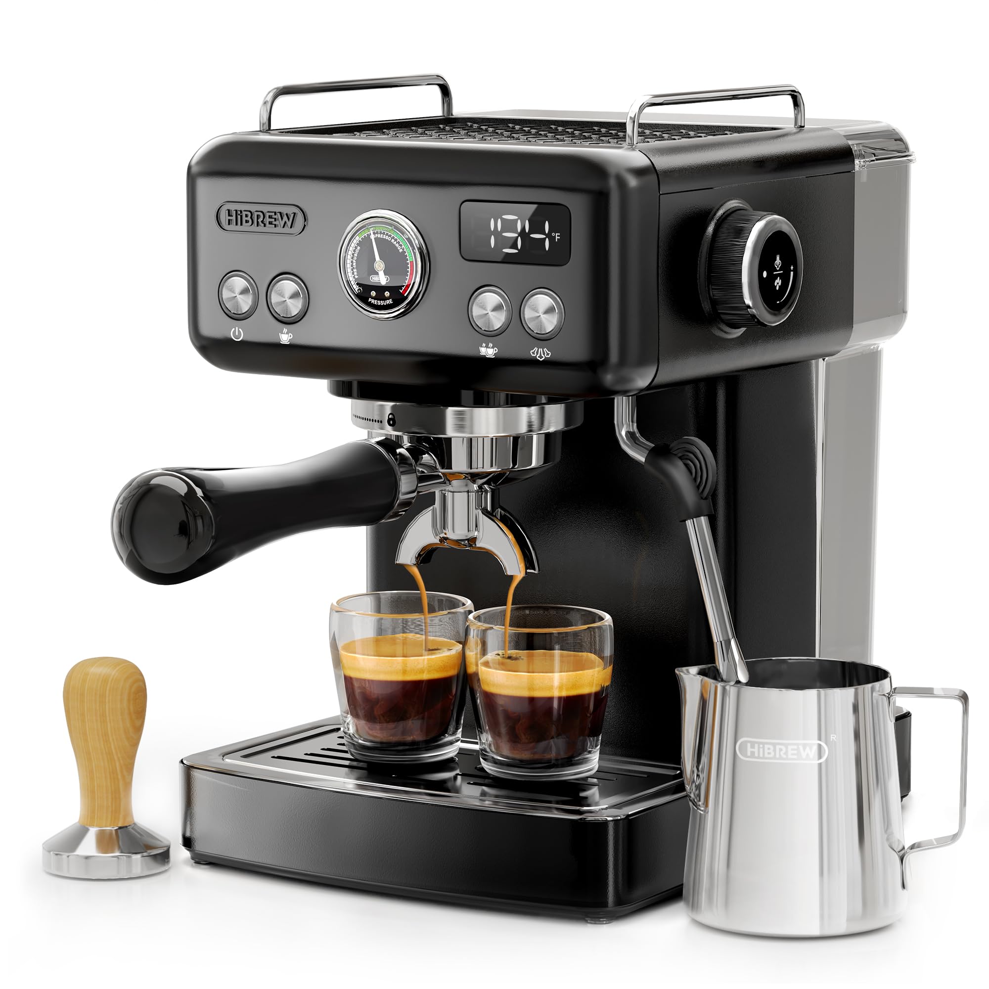 HIBREW H10A 58mm Espresso Machine - Compact Design, Customizable Temp & Coffee Volume, Smart Display (Black)
| HIBREW H