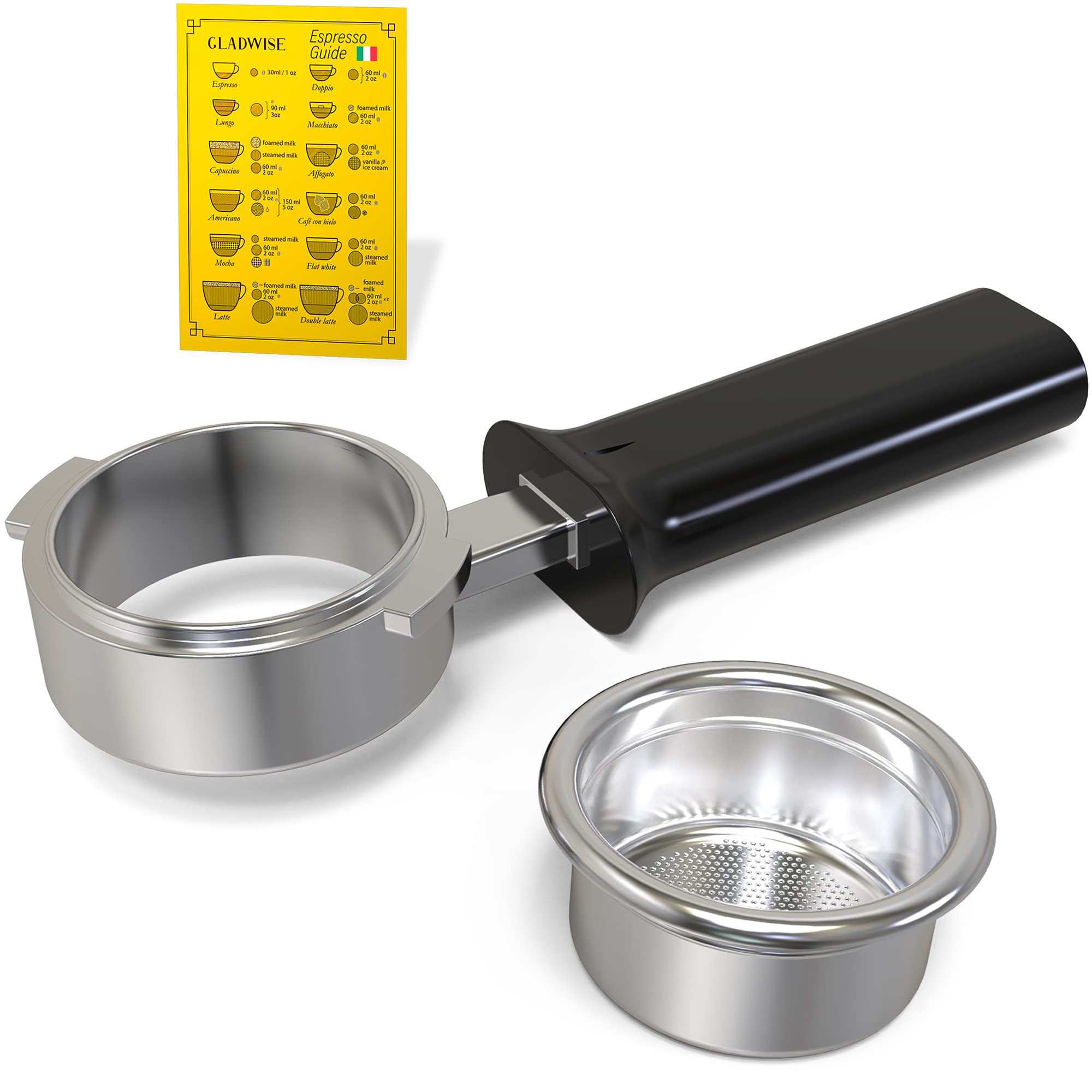 Authentic Italian Gaggia Bottomless Portafilter 58mm for Gaggia Classic Pro Users
| 3 Cup Filter Basket Bottomless Port